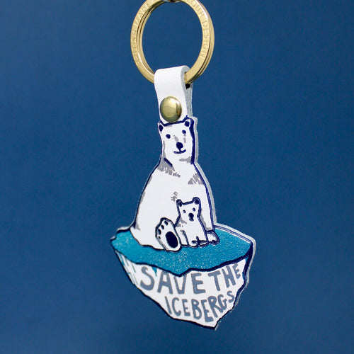 Save The Icebergs Leather Key Fob