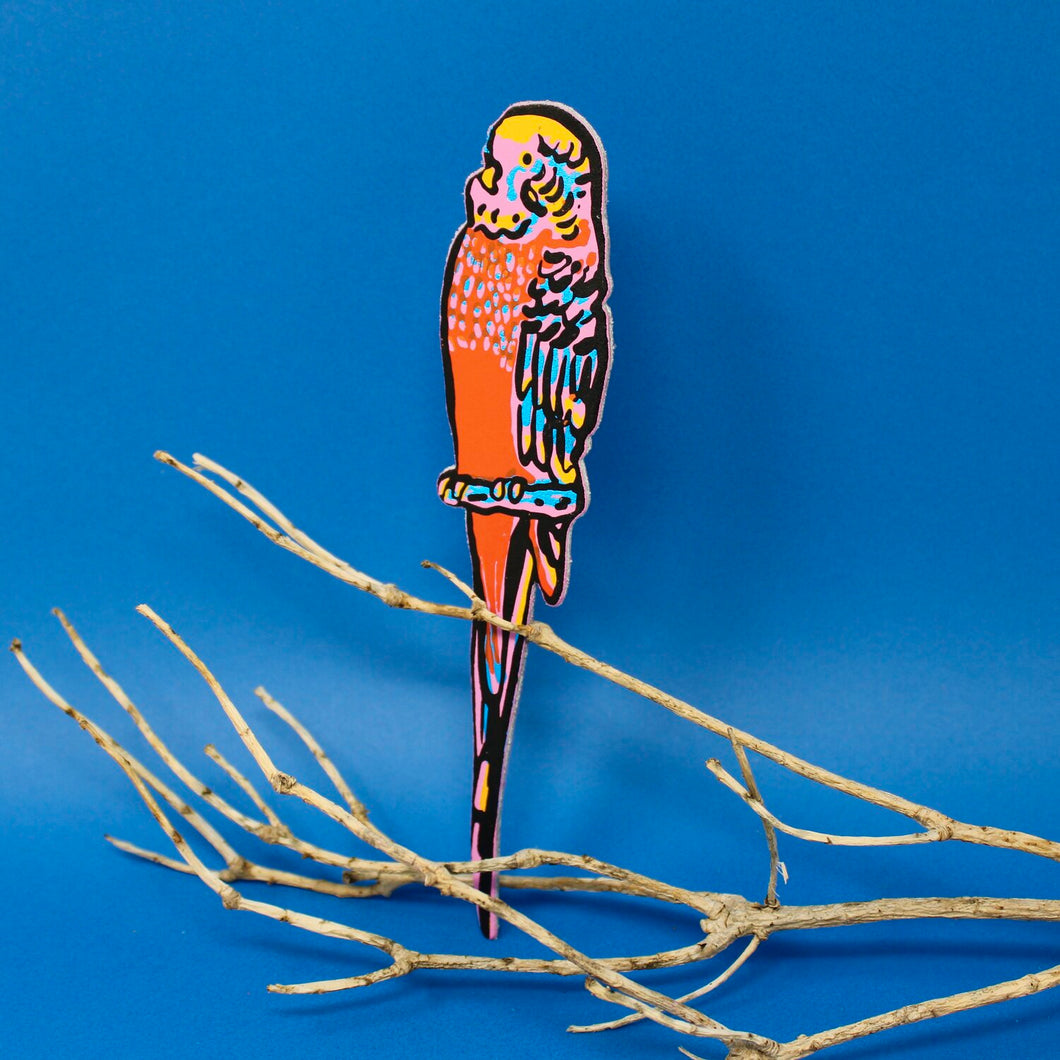 Leather Budgie Bookmark