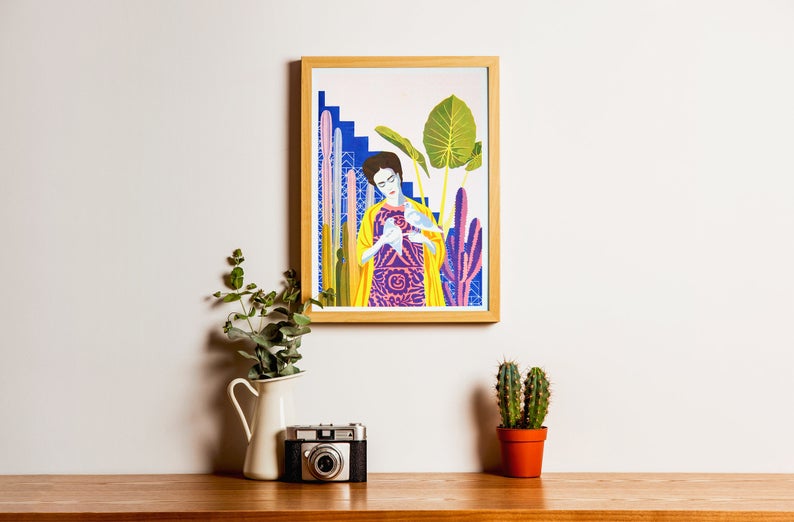 Frida Kahlo A3 Risograph Print