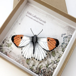 Orange Tip Butterfly Brooch