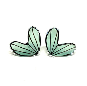 Handmade Jade Glass butterfly Wing Earrings