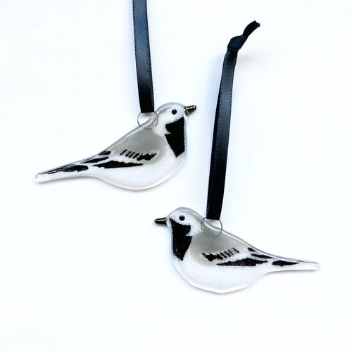 Pied Wagtail Glass Hanging Decoration