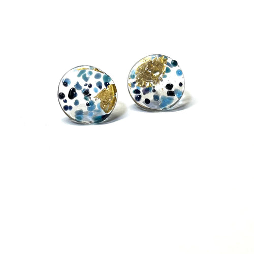 Tempest Glass And Gold Stud Earrings
