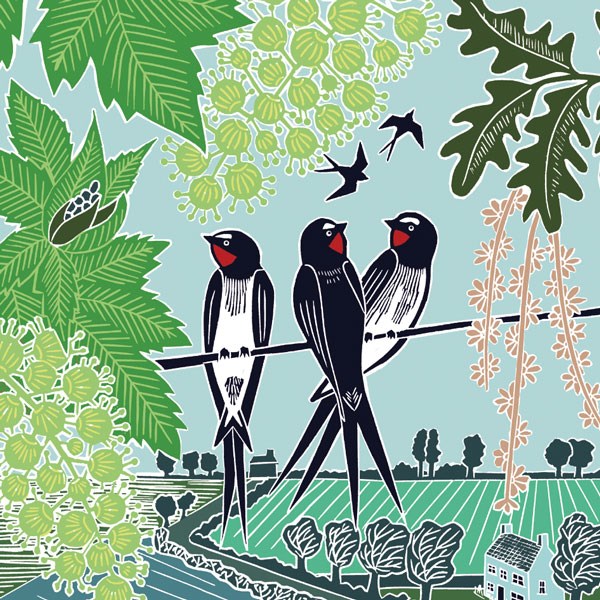 Swallows On A Line Cards