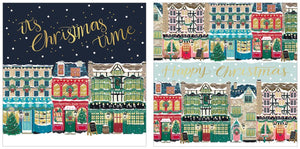 Christmas Shop Fronts and Street Cards, Pack of 10