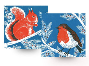 Squirrel and Robin Christmas Card 6 Pack